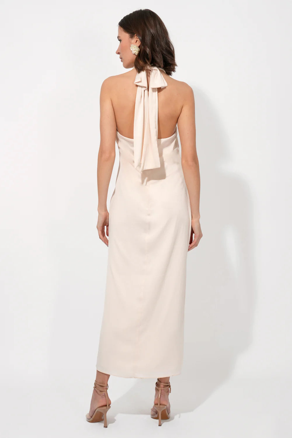 Alize Halter Maxi Dress - Ecru