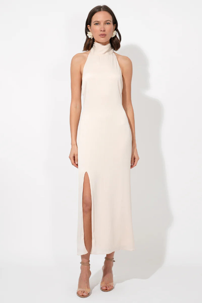 Alize Halter Maxi Dress - Ecru