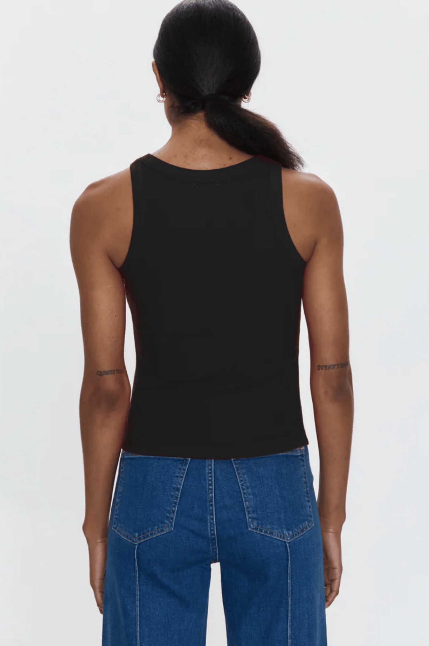 Christy Curved Hem Tank - Noir