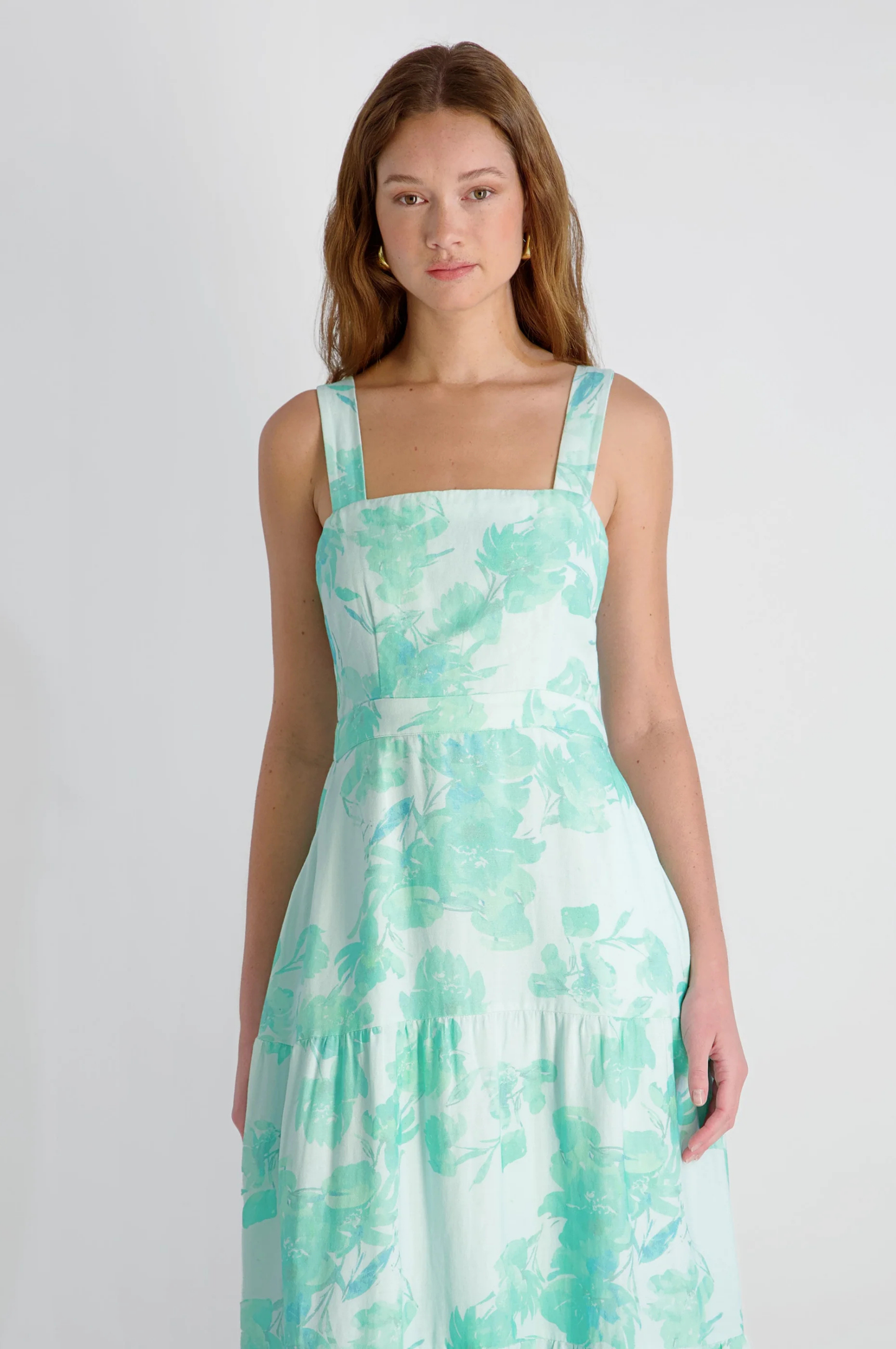 Cooper Linen Sophie Fleur Maxi Dress - Mermaid Green
