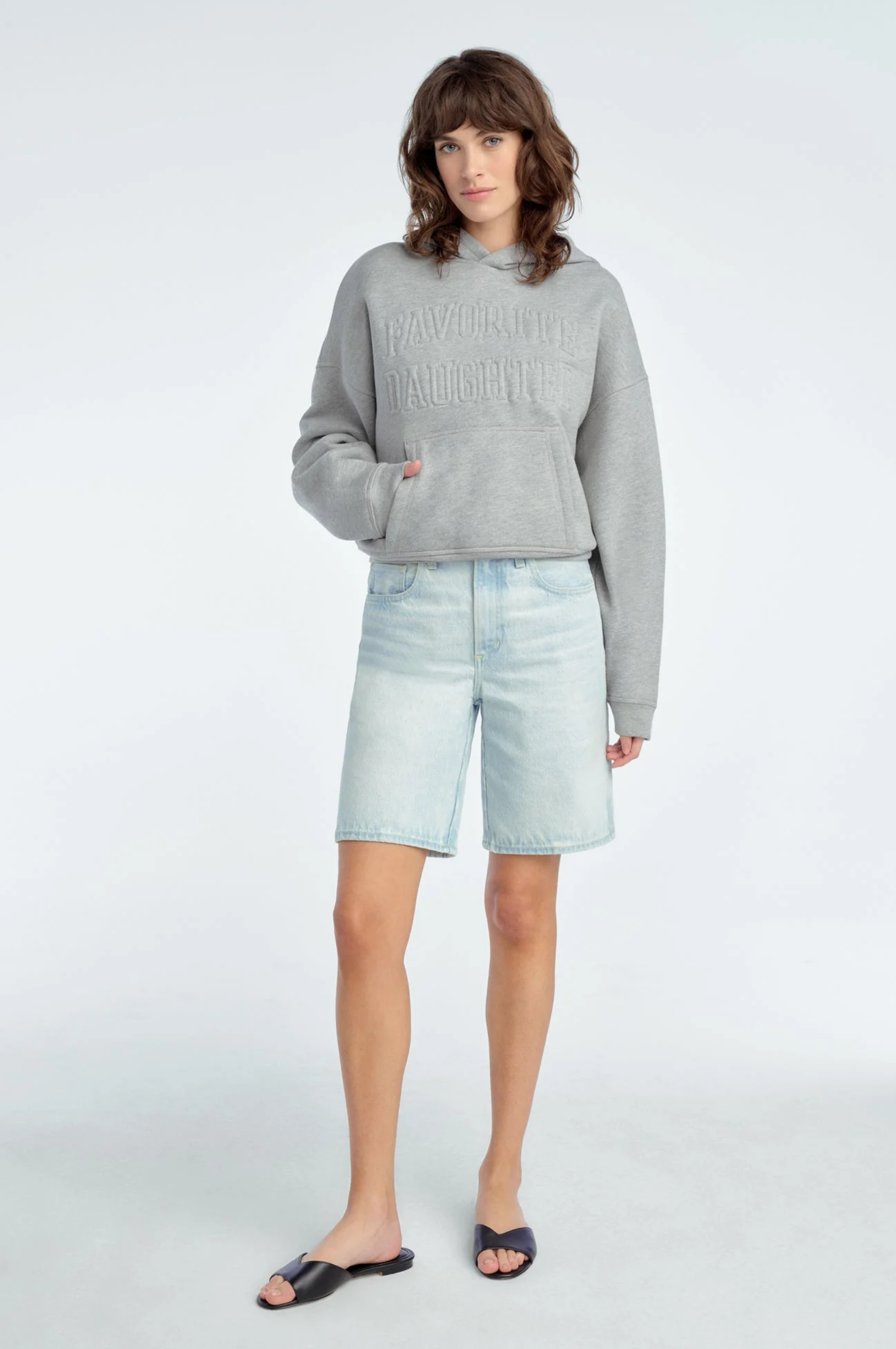 The Collegiate Embossed Hoodie - Heather Grey