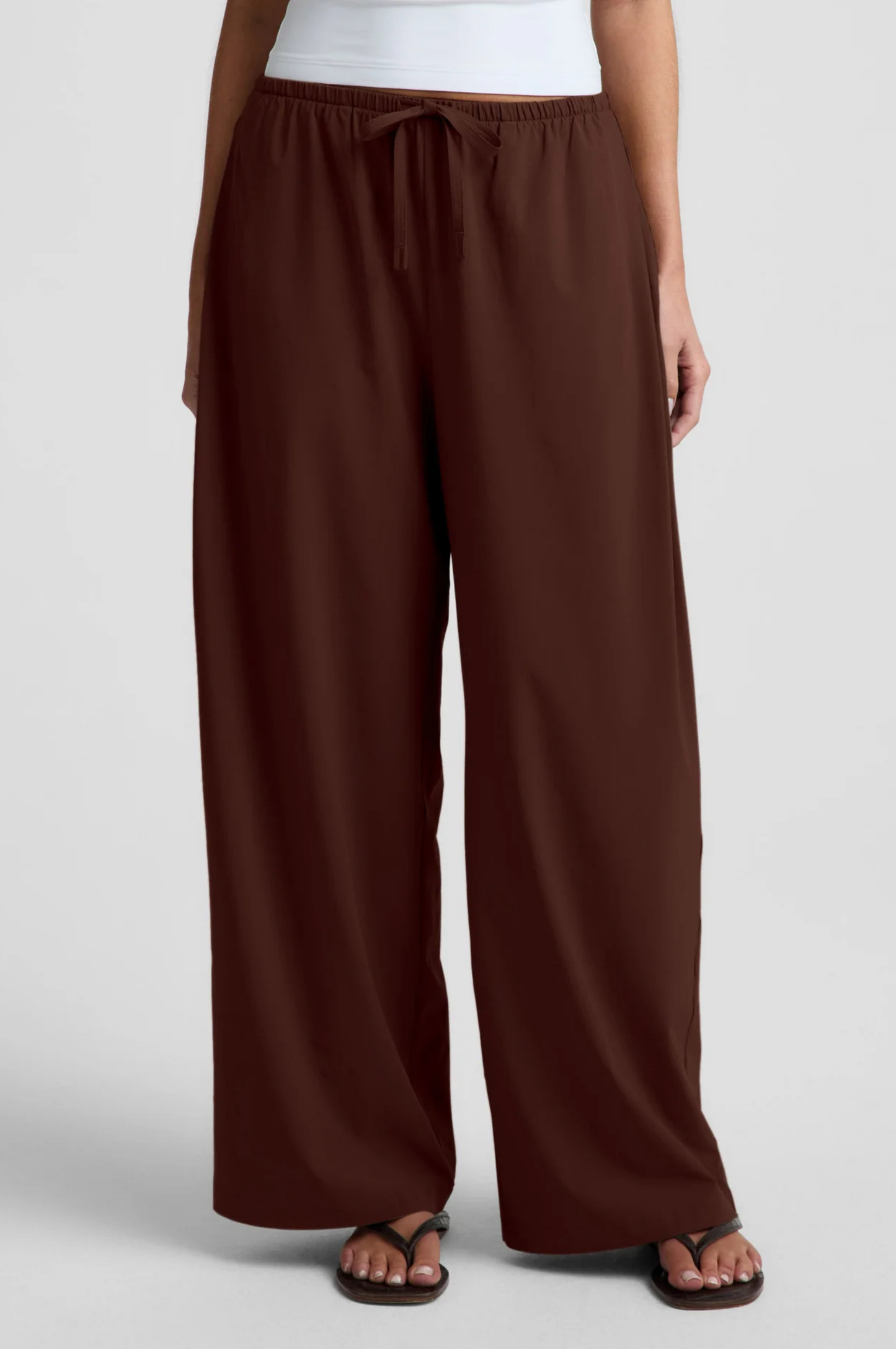 Solstice Drawstring Wide Leg Pant 29 - Iced Mocha