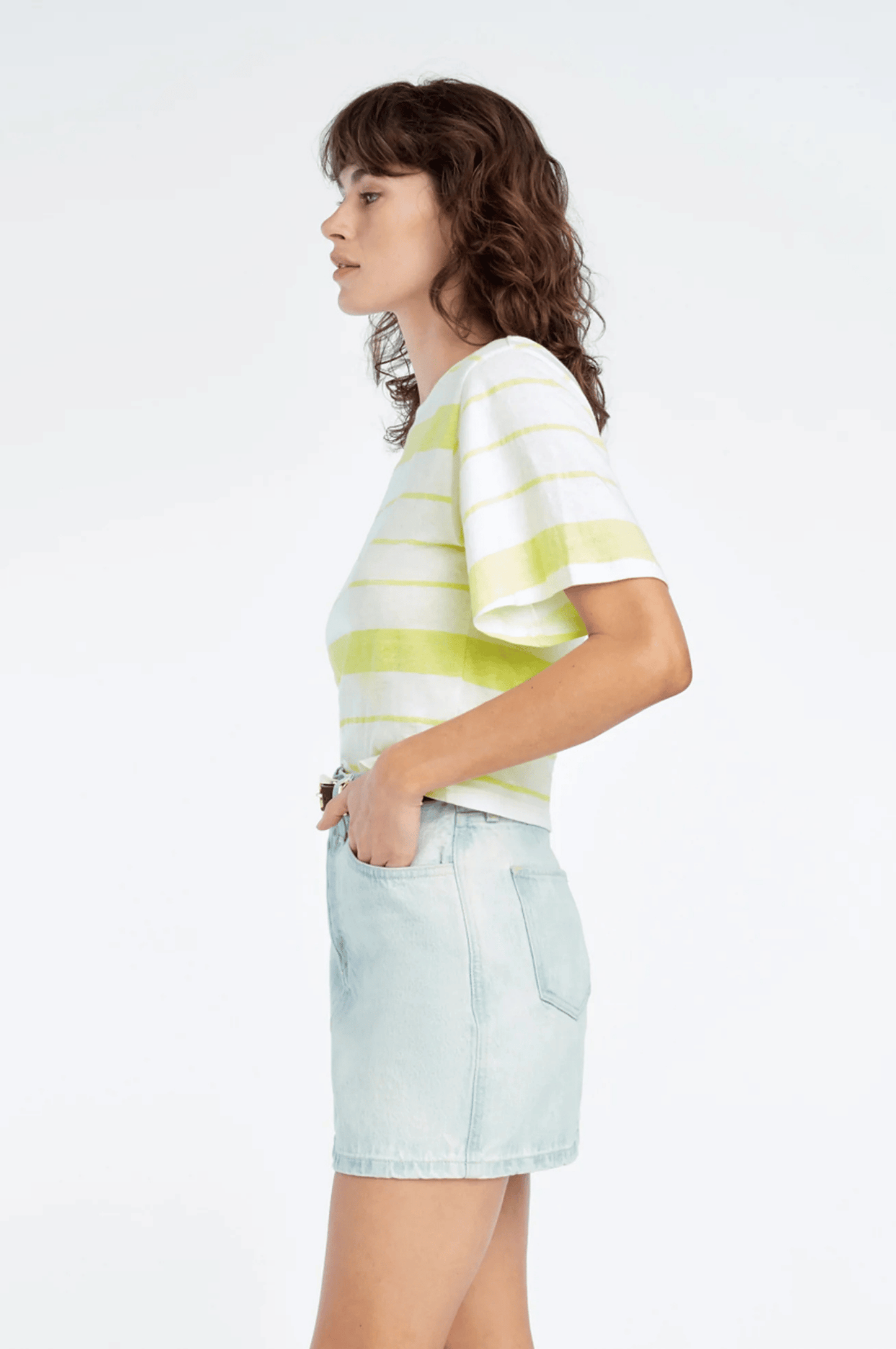 The Joanne Top - Green Tea Stripe