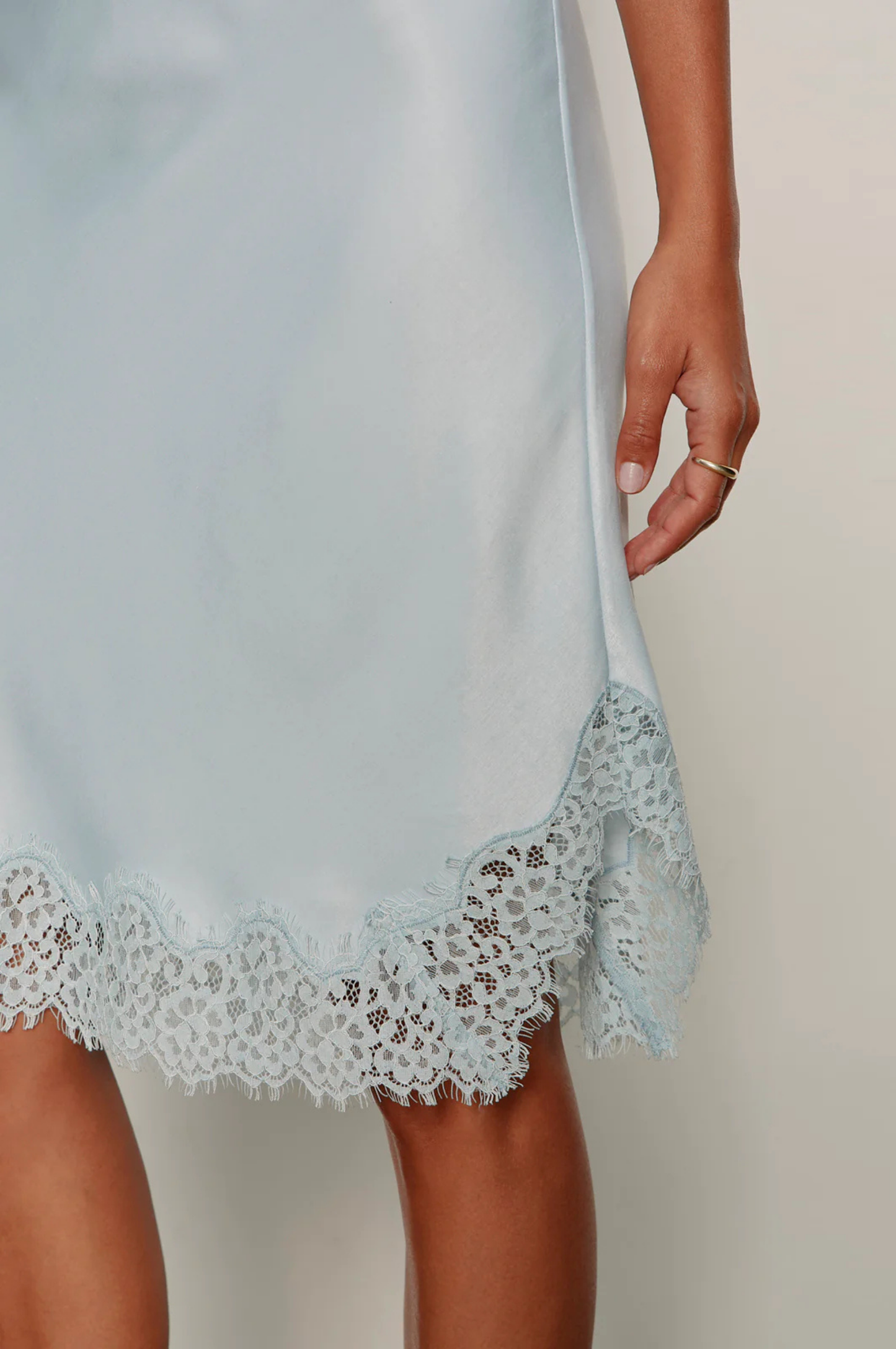 Effortless Lace Slip Skirt - Blue Aura