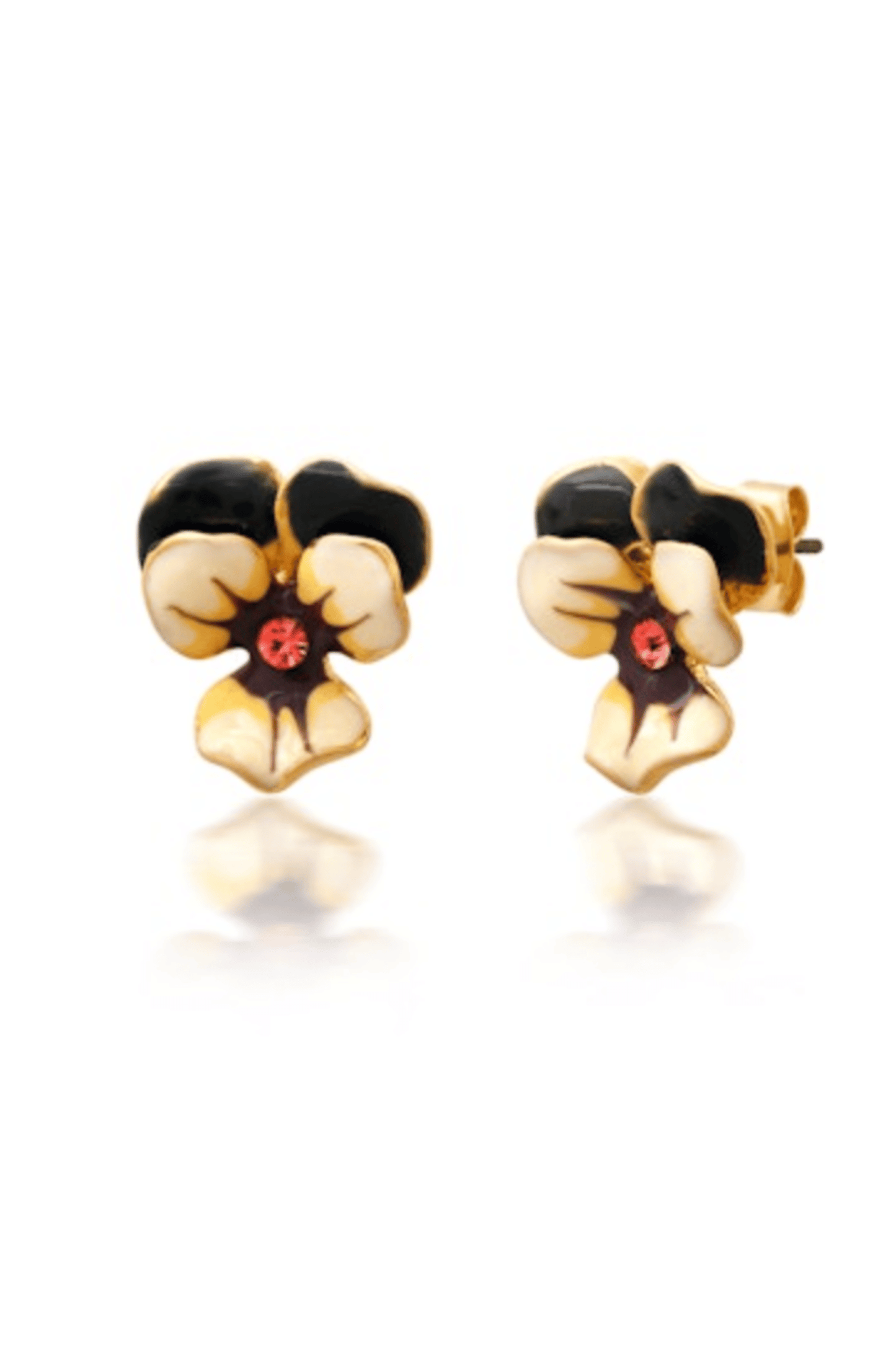 Enamel Pansy Studs