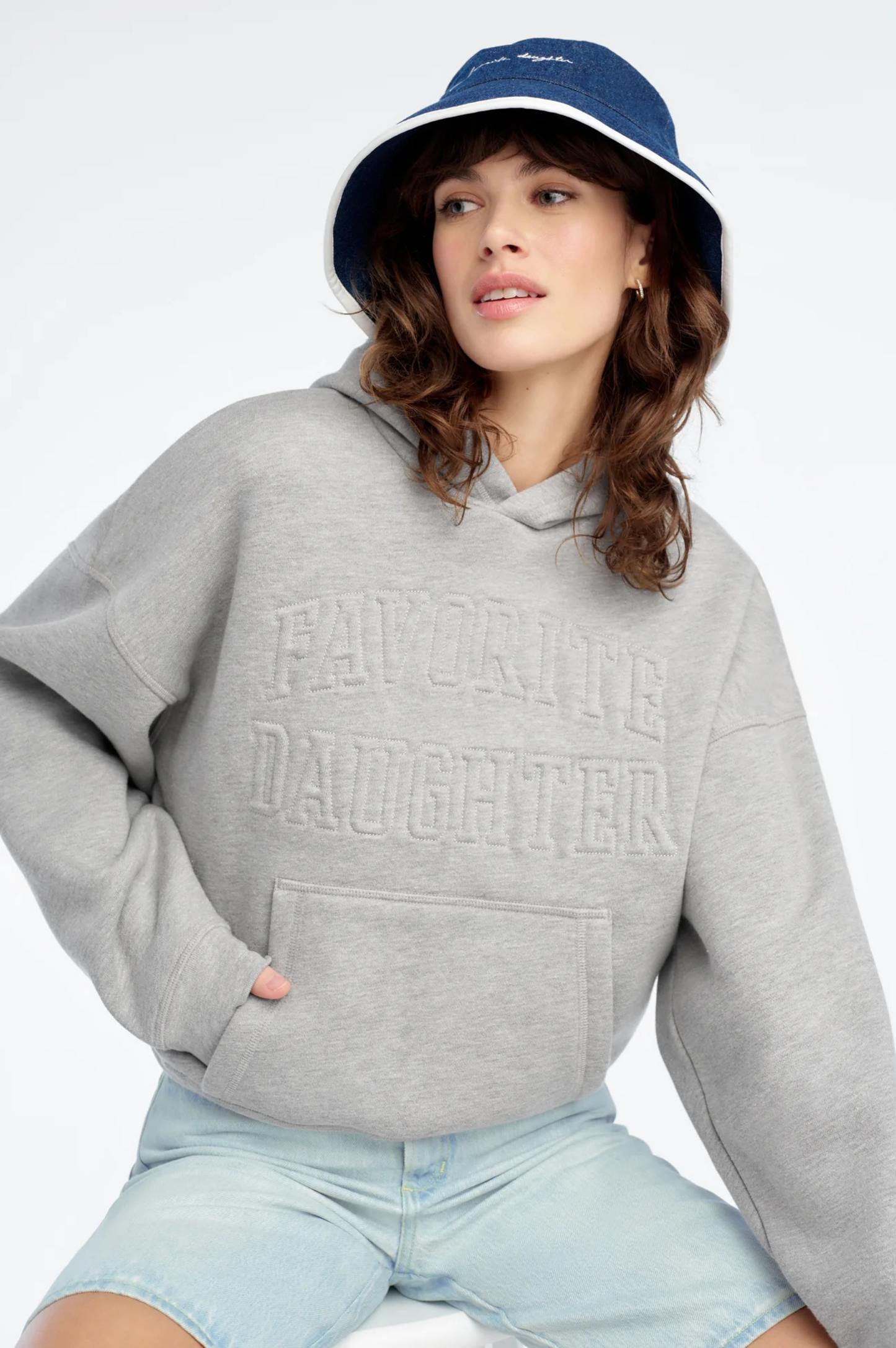The Collegiate Embossed Hoodie - Heather Grey