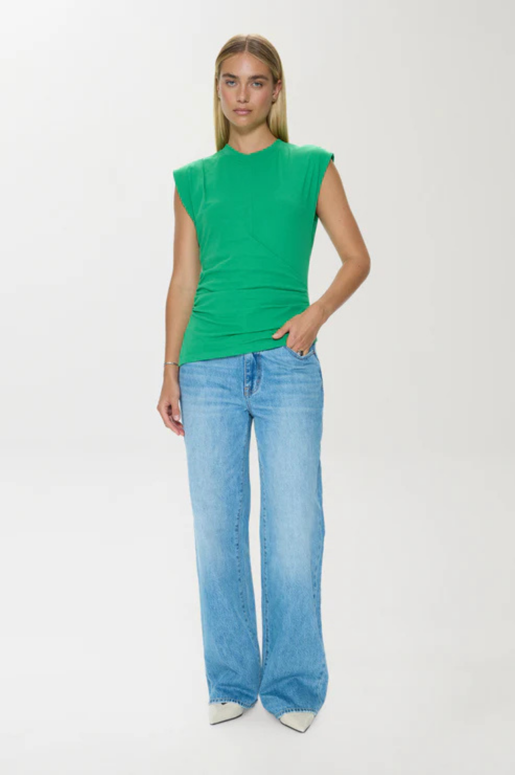Nya Draped Tee - Mantis