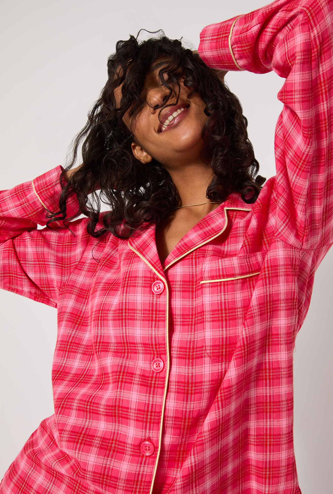 Long Sleeve Classic Woven Portuguese Flannel PJ Set, Wonderland Plaid