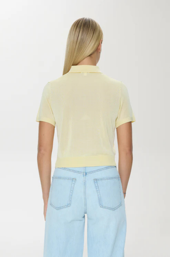 Lucca Short Sleeve Polo Sweater - Pale Yellow
