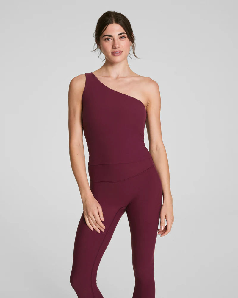 Bare Essentials Asymmetrical Tank - Plum Berry
