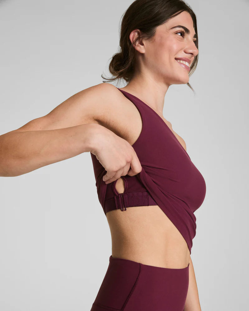 Bare Essentials Asymmetrical Tank - Plum Berry