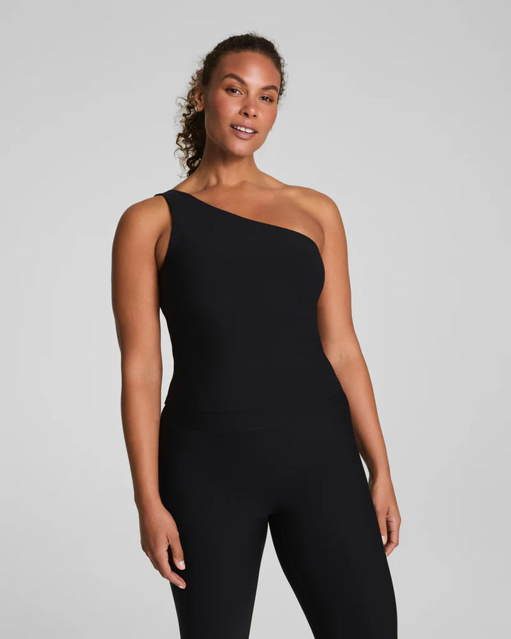 Bare Essentials Asymmetrical Tank - Very Black