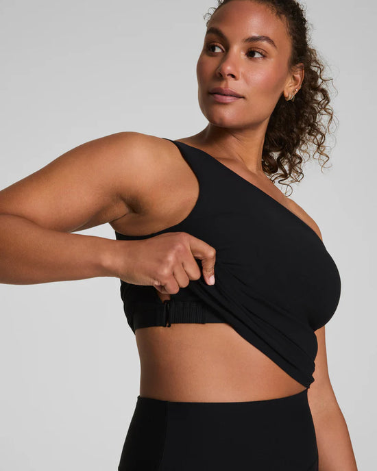Bare Essentials Asymmetrical Tank - Very Black