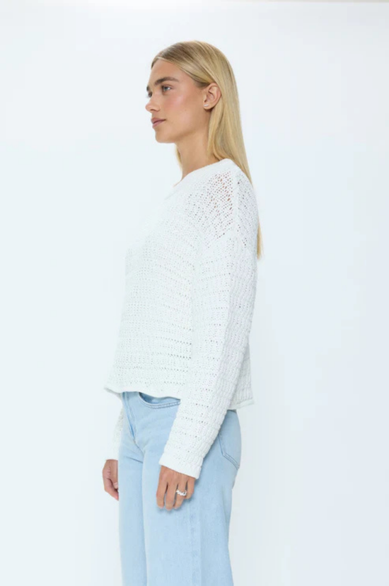 Katya Relaxed Crew Neck Sweater - Le Blanc