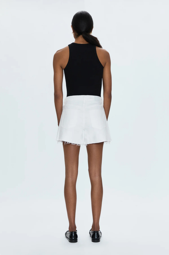 Kennedy Relaxed Mid Rise Cut Off Short - Antique White
