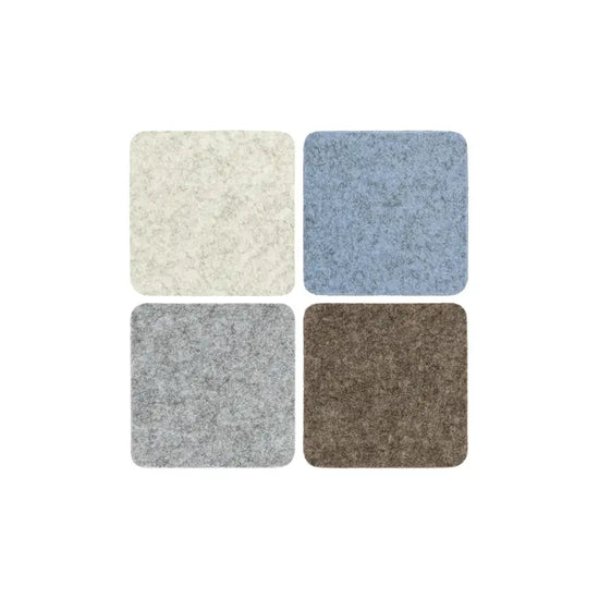 Bierfilzl Merino Wool Square Coaster Solid 4 Pack-Cobblestone