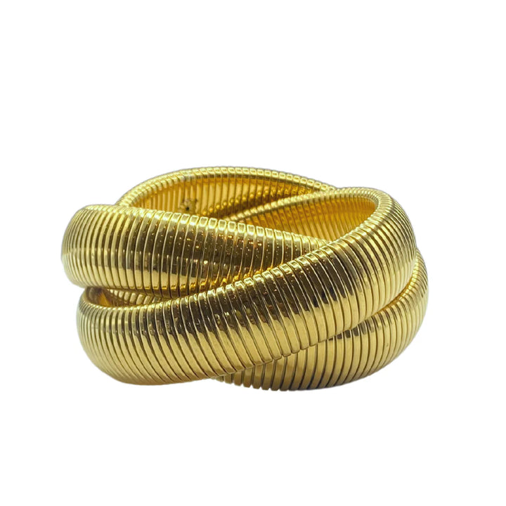 Large Gold Twisted Cobra - Gold