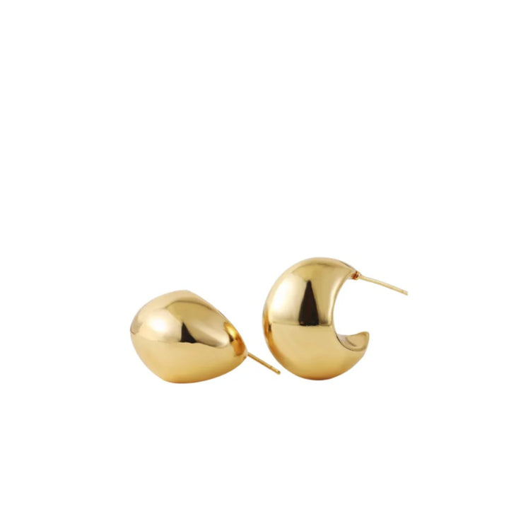 Half Moon Hoops - Gold