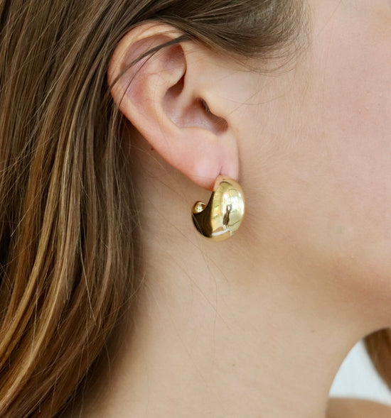 Half Moon Hoops - Gold