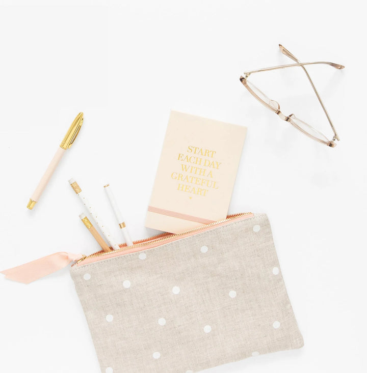 Large Pouch - Flax Dot