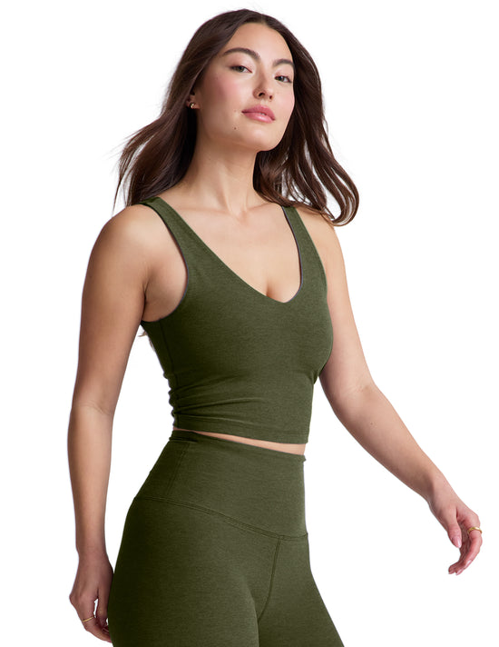 Spacedye Good Day Cropped Tank - Army Green Heather