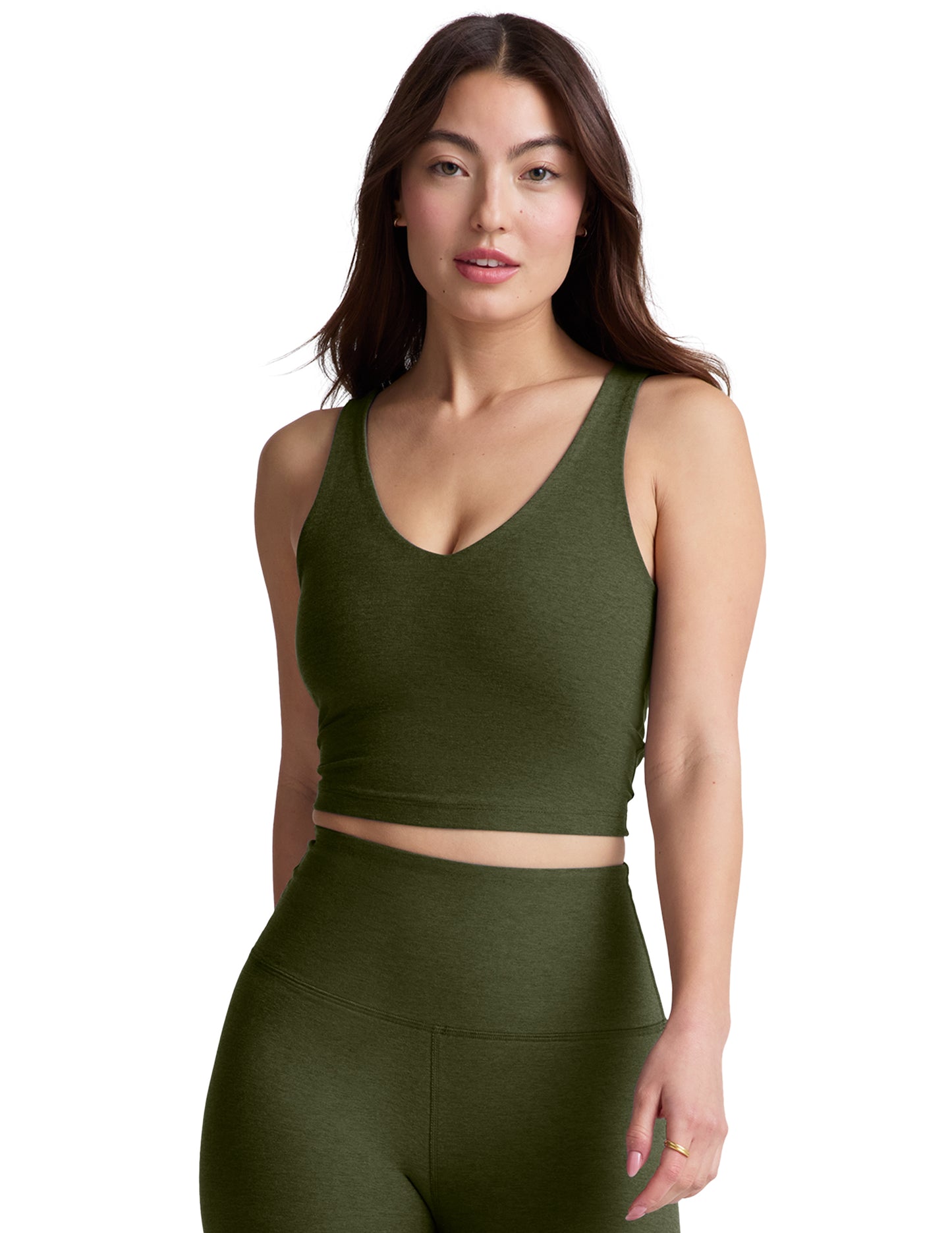 Spacedye Good Day Cropped Tank - Army Green Heather