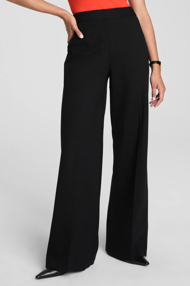 Ponte Wide Leg Pant - Very Black