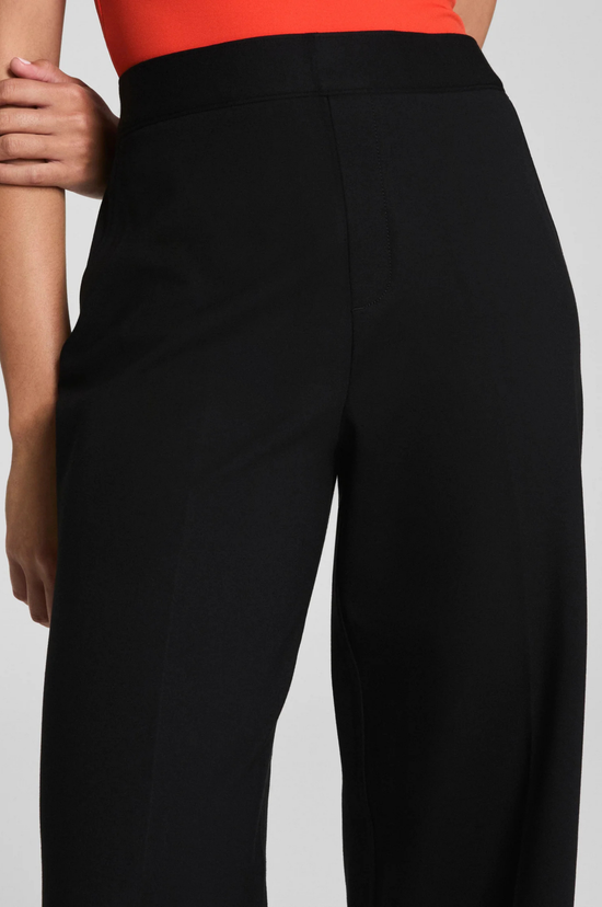 Ponte Wide Leg Pant - Very Black