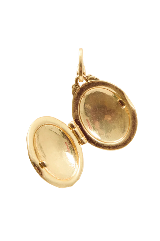 Stripe Locket - Vintage Gold & Black
