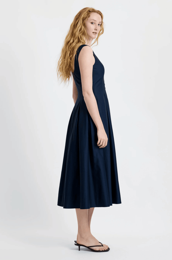 Cotton Sateen Midi Dress