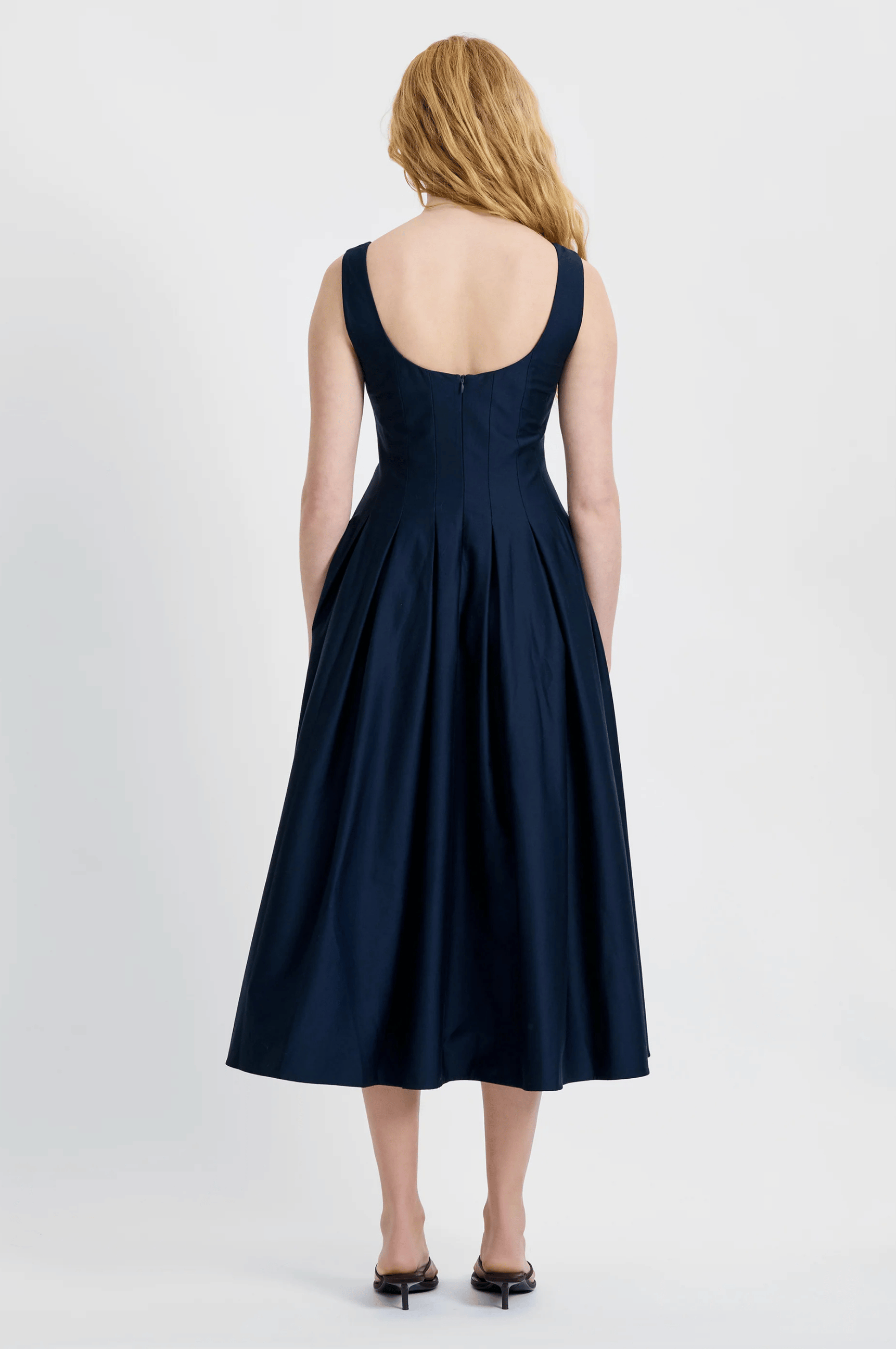 Cotton Sateen Midi Dress