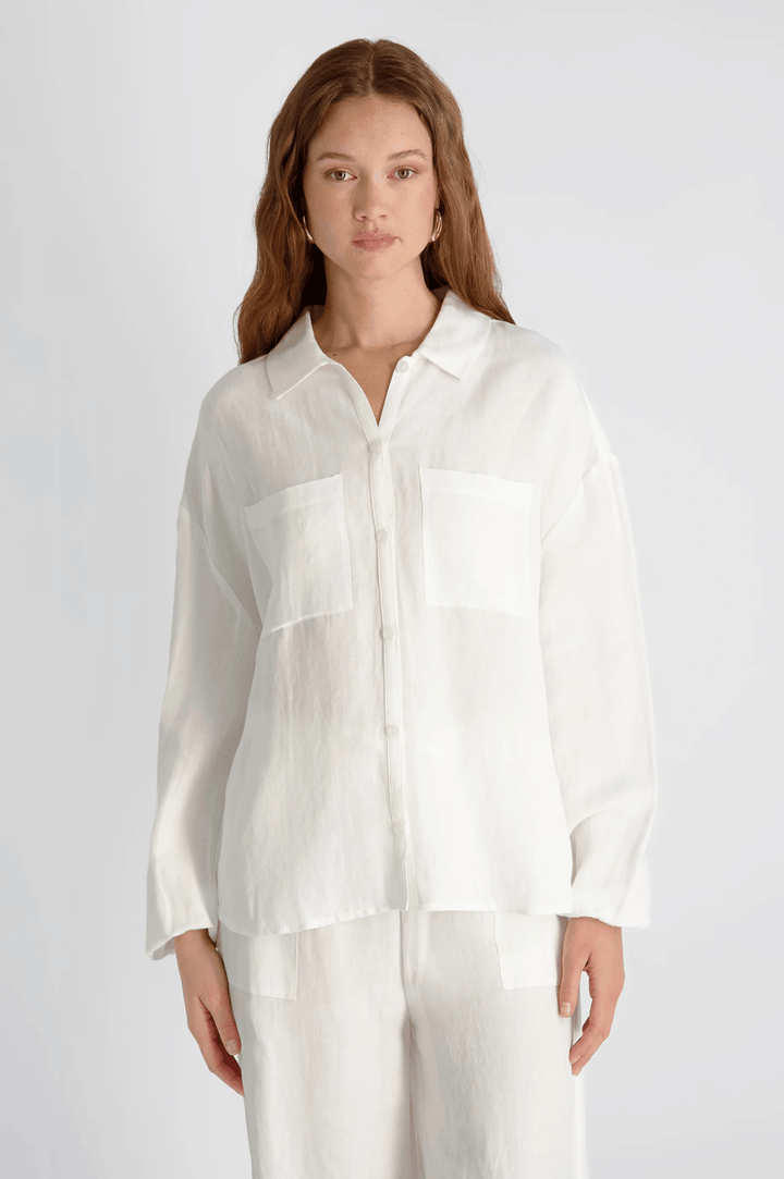 Cooper Linen Blouson Sleeve Top