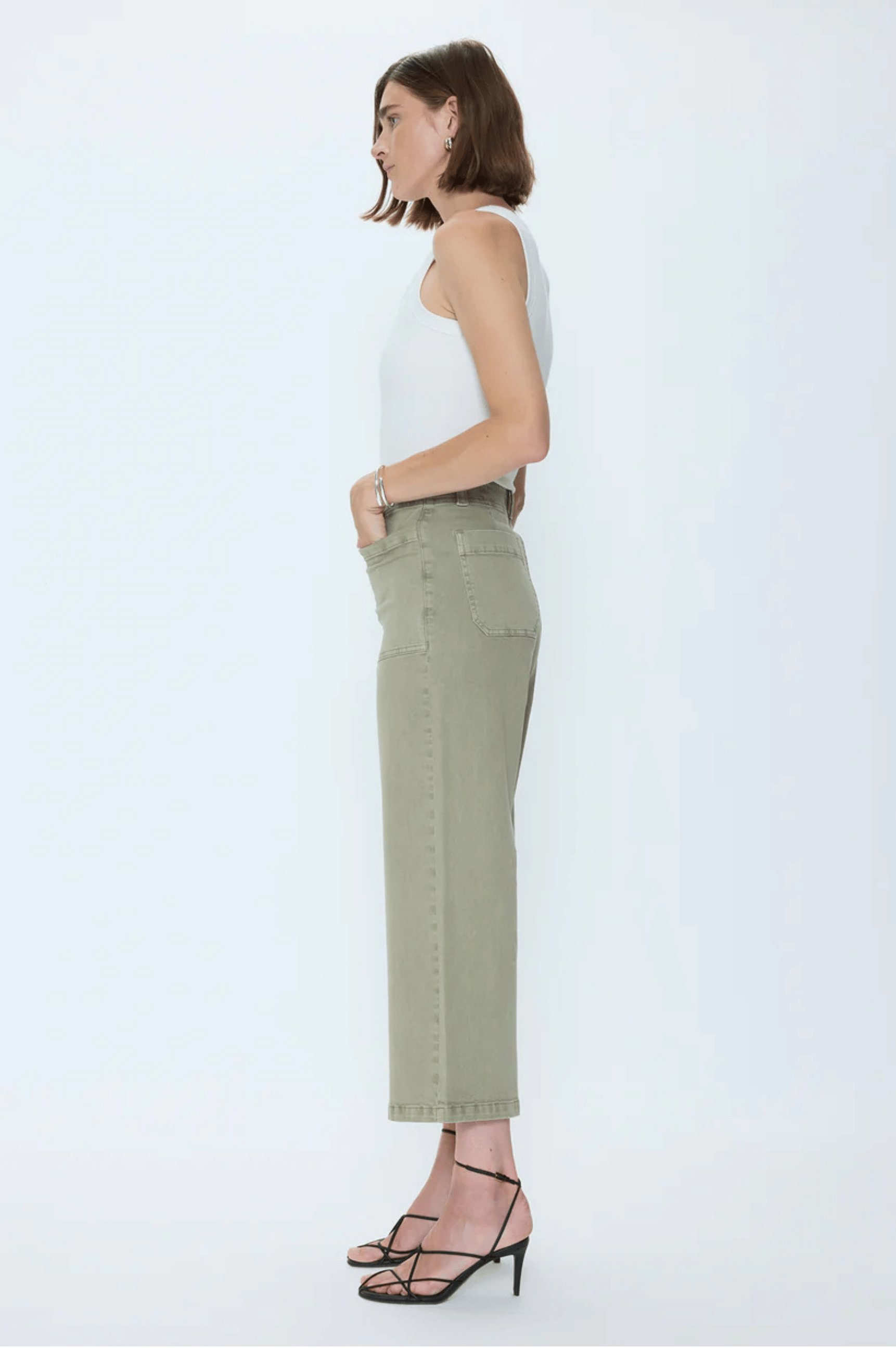 Zooey Patch Pocket Utility Pant - Slate Green