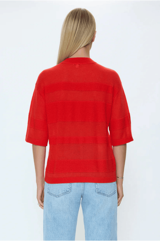 Tara Featherweight Sweater Tee -Maraschino