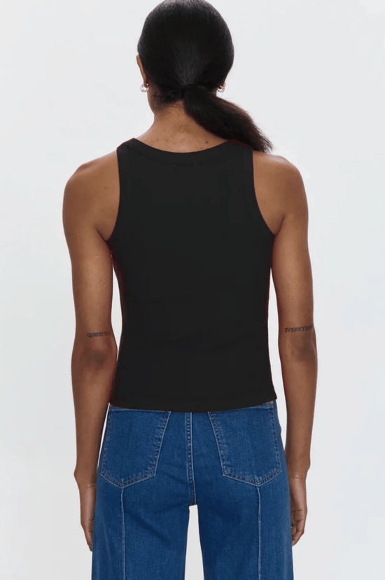 Christy Curved Hem Tank - Noir