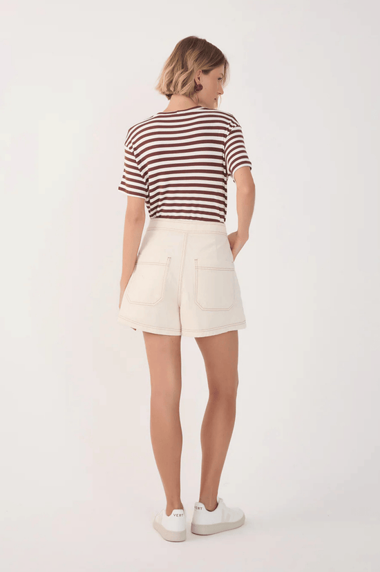 Buttoned Twill Skort - Off White