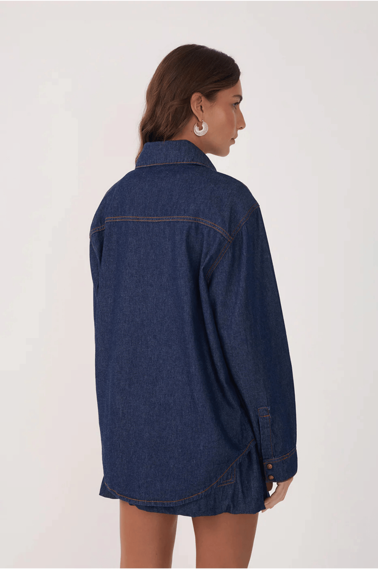 Denim Buttoned Front Pocket Shirt - Dark Wash