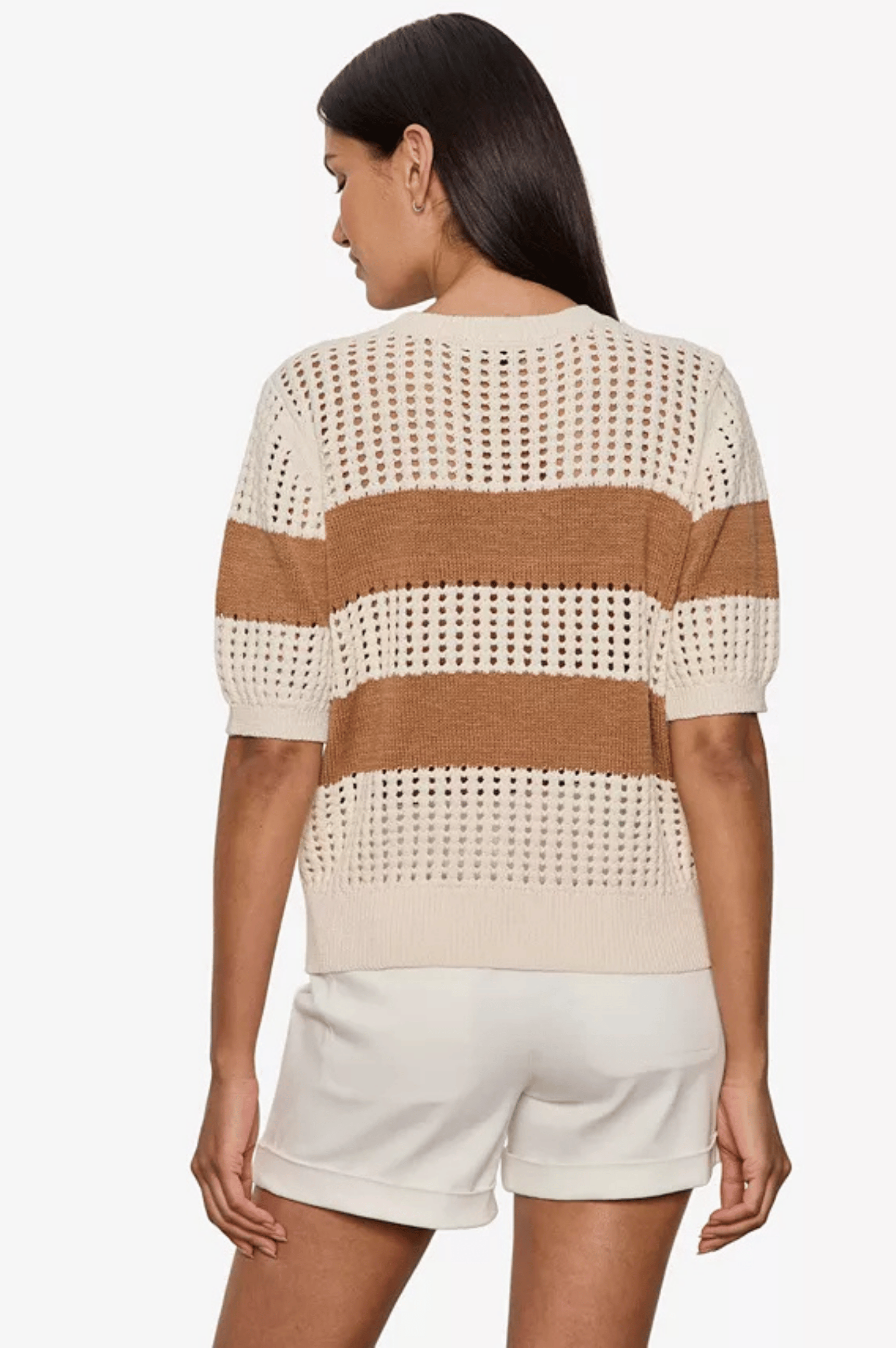 Beachside Openwork Tee - Collagen W/ Toasted Coconut