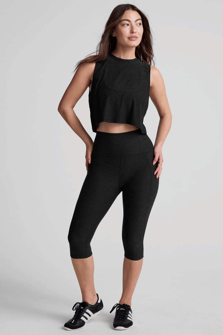 Featherweight Minimal Cropped Tank - Darkest Night