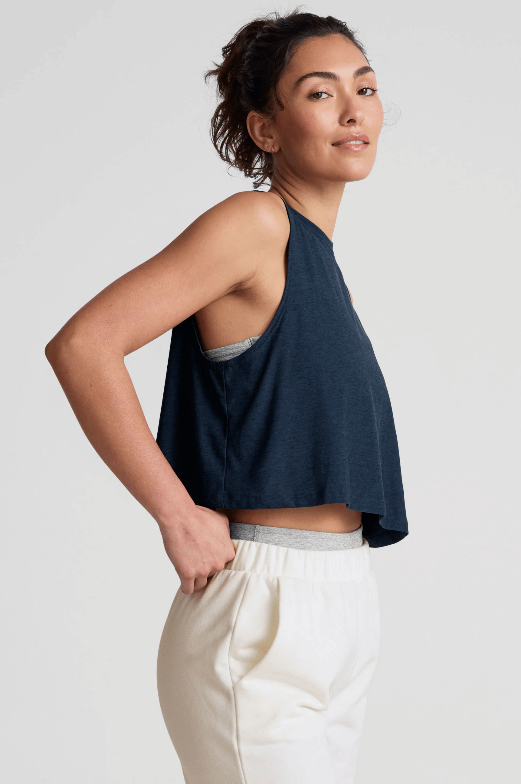 Featherweight Minimal Cropped Tank - Nocturnal Navy