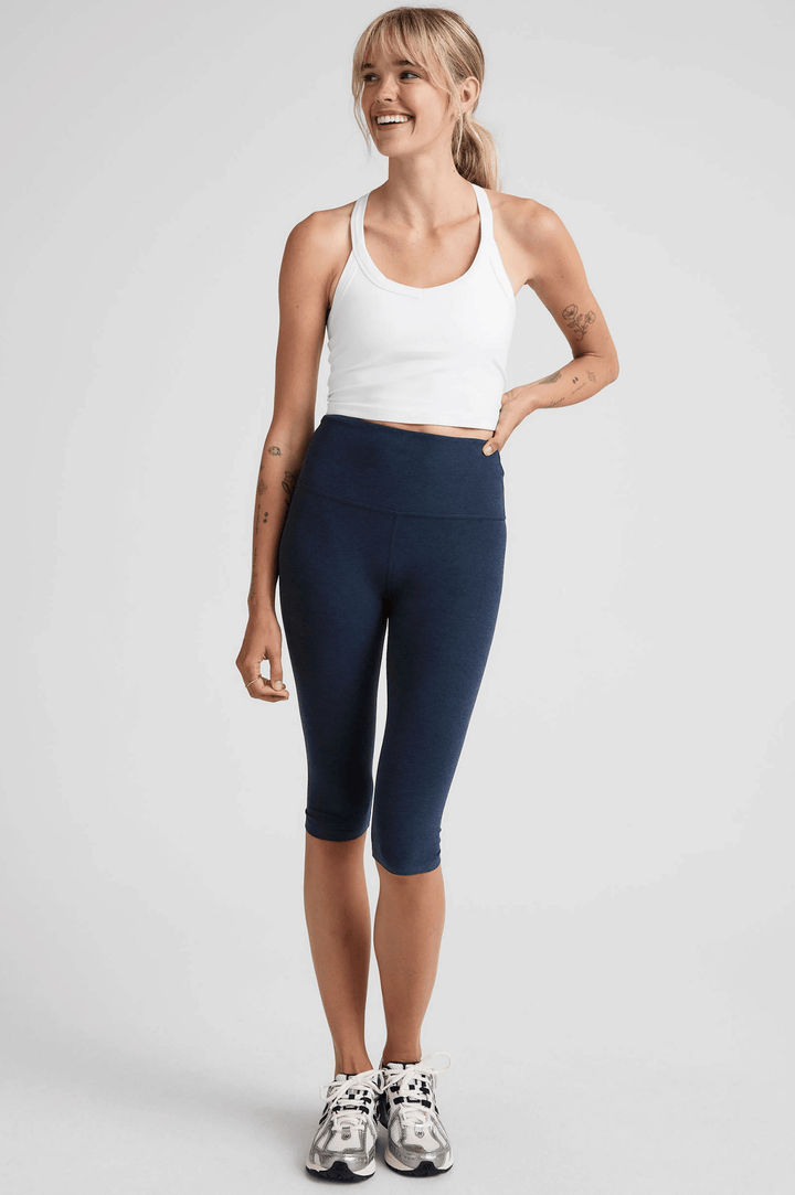 Spacedye High Waisted Pedal Pusher Legging- Nocturnal Navy