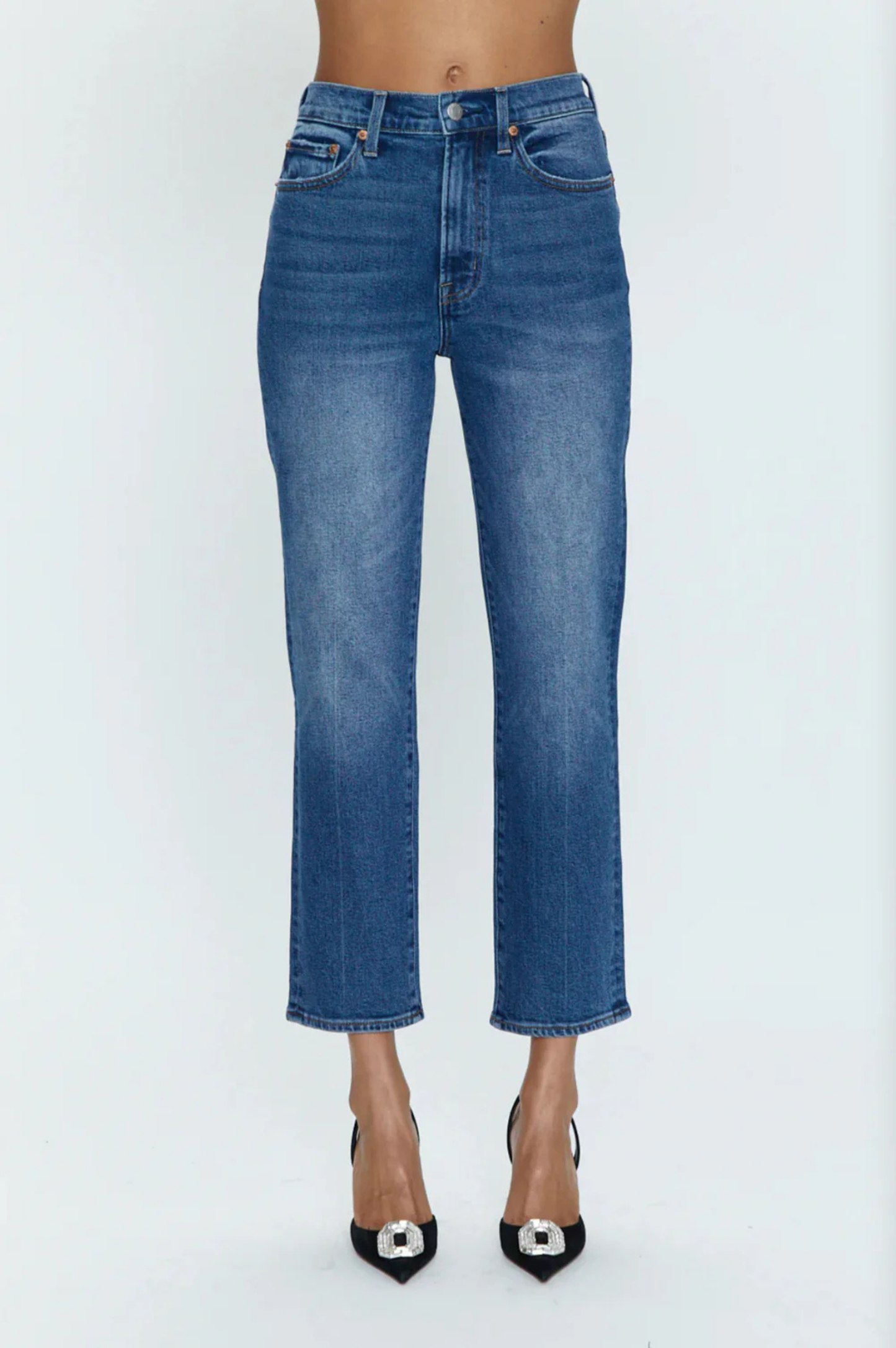 Charlie High Rise Classic Straight Ankle - Augustus