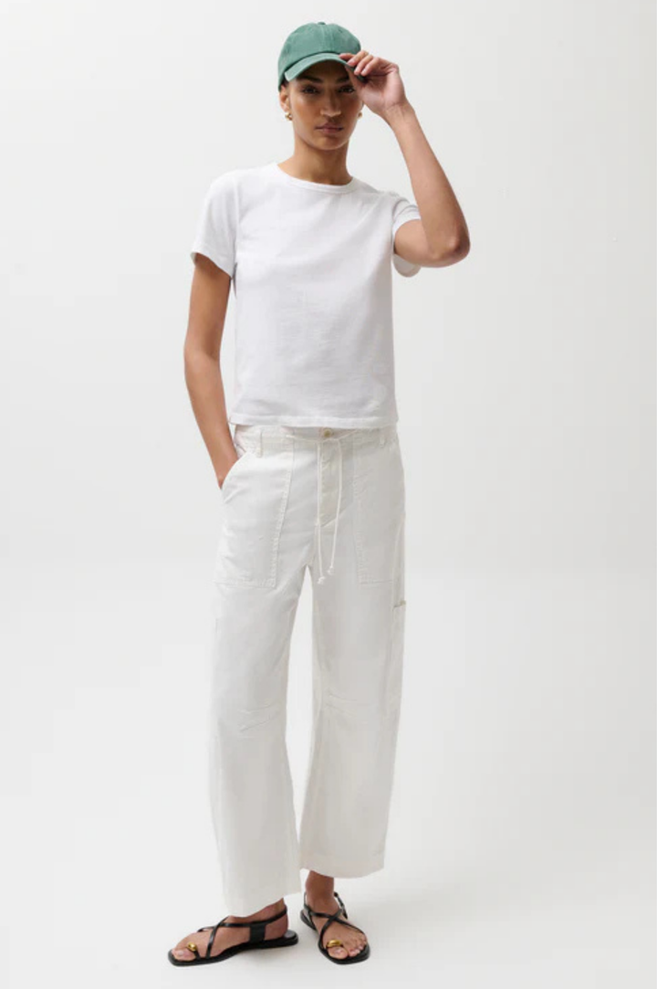 Sabrina Curved Utility Pant - White