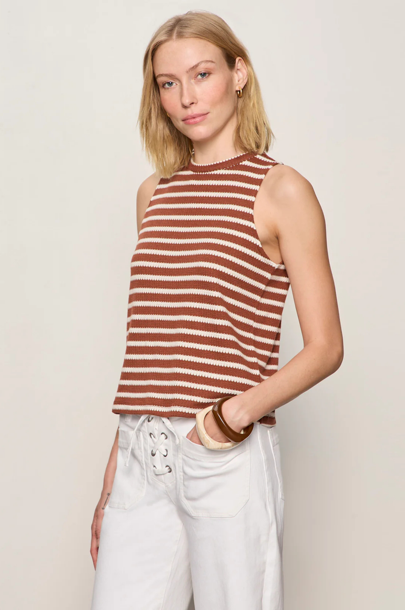 Campari Tank - Clay Stripe