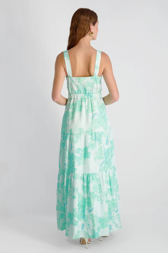 Cooper Linen Sophie Fleur Maxi Dress - Mermaid Green