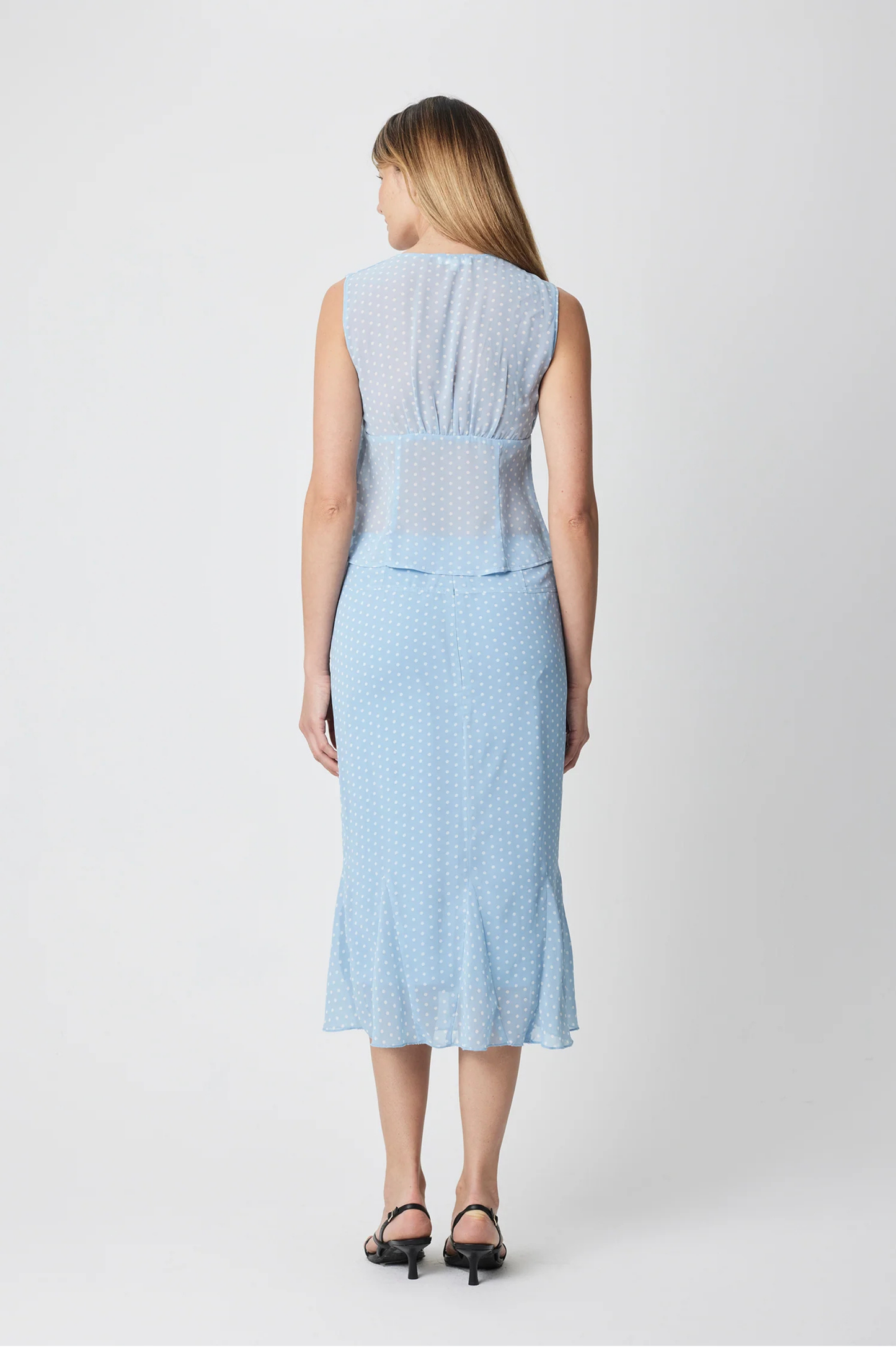 The Angelina Dot Skirt - Blue/White