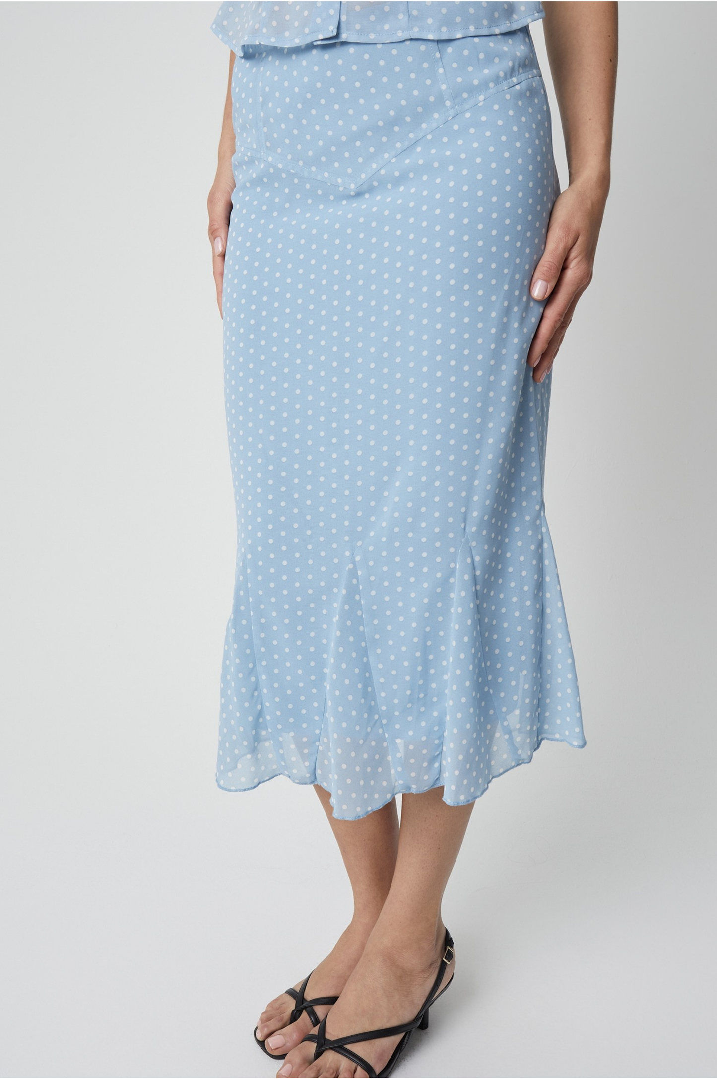 The Angelina Dot Skirt - Blue/White