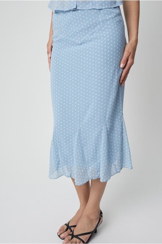 The Angelina Dot Skirt - Blue/White