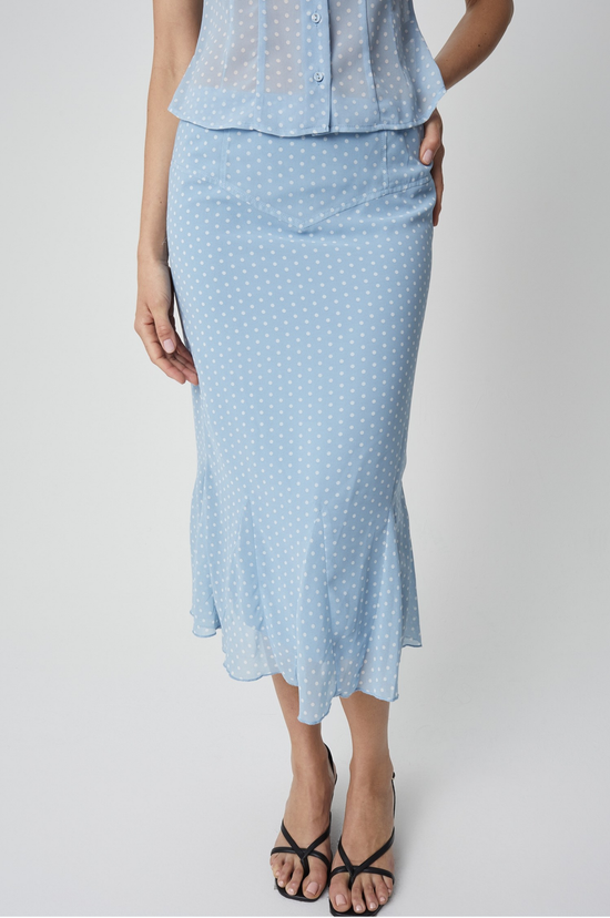 The Angelina Dot Skirt - Blue/White