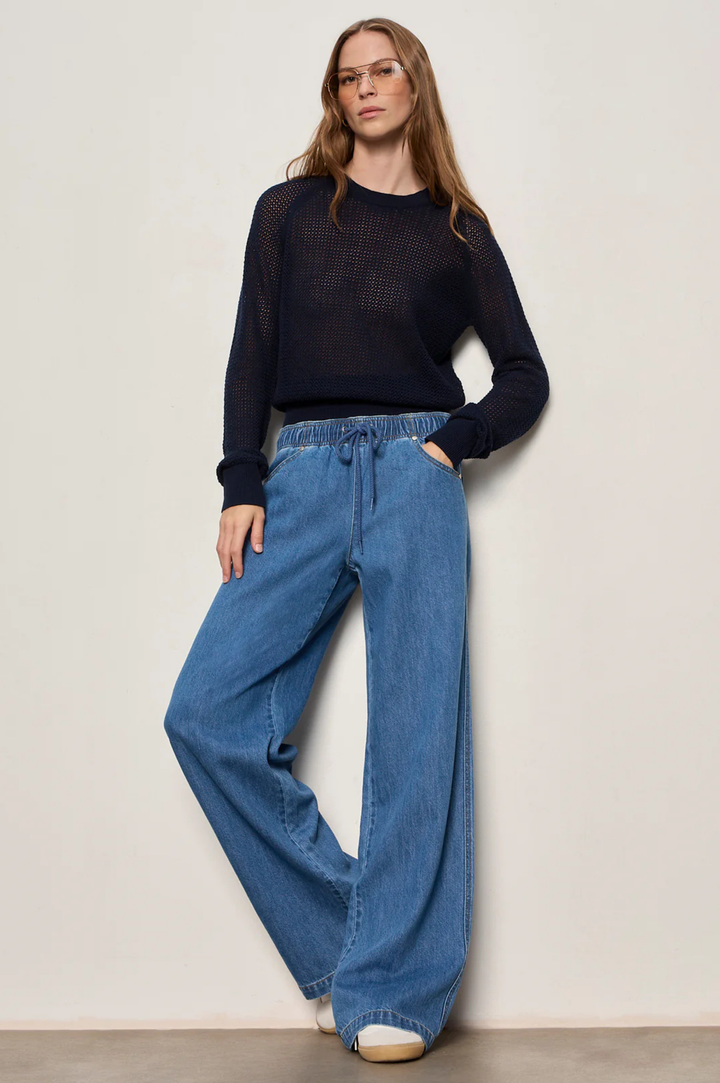 Soleil Open Stitch Sweater - Navy